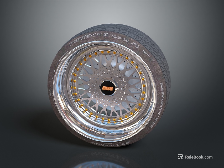 Pirelli P Zero High Performance Tire With Silver Multi Spoke Alloy Wheel Rim Design 3d model 