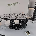 Modern Black And White Sculptural Coffee Table For Minimalist Living Room Decor