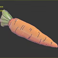 Fresh Orange Carrot With Green Leaves And Textured Surface On Gray Background