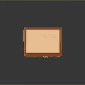 Two Story Brick Building Model with Brown Roof Beige Walls Green Plants Door and Windows