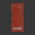 Red Shipping Container Storage Structure With Metal Frame And Industrial Design