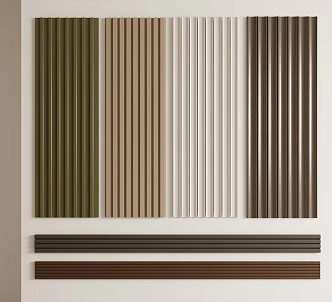 Modern wall panel Great wall panel Grille panel Wood veneer Line veneer Wave board Wall decoration pendant 3d model