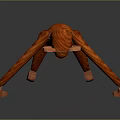 Handmade Wooden Monkey Doll In Sitting Posture With Long Arms And Smooth Surface