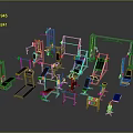 Diverse Fitness Equipment Collection Showcasing Weight Machines Benches and Training Racks