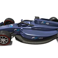Blue F1 Race Car With Sleek Aerodynamic Body And Large Wheels