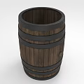 Rustic Wooden Barrel Decorative Ornament With Black Metal Hoops For Home Decor