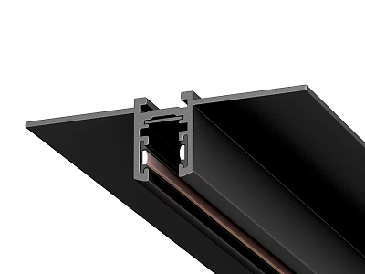 Detailed View Of Black Architectural Metal Profile Cross Section Structure 3d model