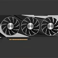 High Performance Modern Computer Graphics Card With Triple Fans And Black Silver Finish 3d model