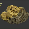Raw Gold Ore with Shiny Gold Crystals Embedded in Natural Rock