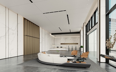 Company Lobby Office Hall 3d model