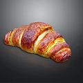 Freshly Baked Golden Croissant With Flaky Layers And Buttery Texture