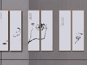 New Chinese Decorative Painting Hanging Painting 3d model