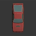 Red Classic Two Door Coupe Car With Blue Windows And Black Wheels