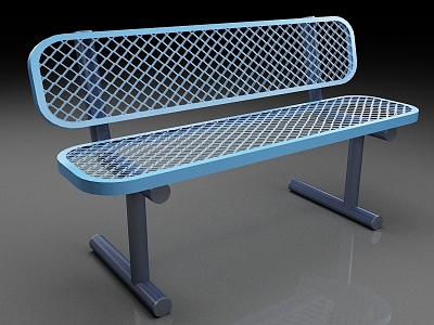 outdoor bench metal chair communal chair 3d model