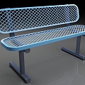 outdoor bench metal chair communal chair 3d model