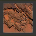 Orange Landscape With Rugged Terrain Detailed Texture And Undulating Rock Formations