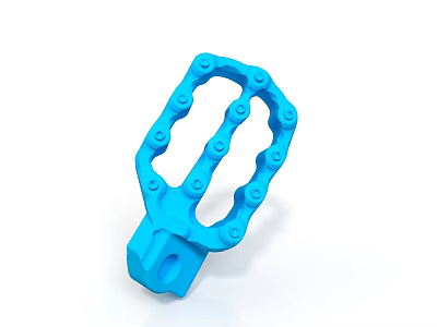 Blue Plastic Household Grip Toy for Children with Ring Shaped Design and Handle 3d model