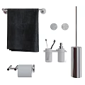 Bathroom Accessories With Towel Rack Black Towel Toilet Brush Soap Dispenser And Toilet Paper Holder