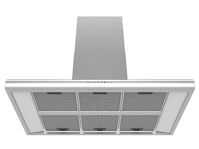 Modern Stainless Steel Range Hood with Grid Ventilation Design for Kitchen Cooking Area 3d model