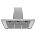 Modern Stainless Steel Range Hood with Grid Ventilation Design for Kitchen Cooking Area