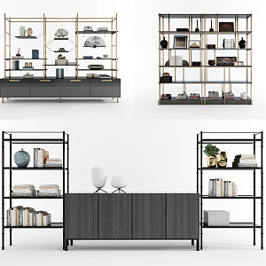 Modern Bookcase Decorative Cabinet 3d model