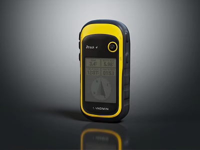 Lowrance Hook 2 Yellow And Black Handheld Navigation Device With Depth Data 3d model