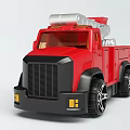 Electric Toy Fire Truck With Red Body Silver Ladder And Black Wheels