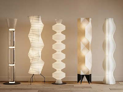 Modern Decorative Floor Lamps with Various Stylish Designs and Unique Shapes for Home Interior 3d model
