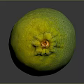 Fresh Green Lemon With Textured Surface And Yellow Hues On Dark Background