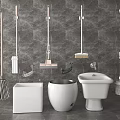 Bathroom Cleaning Tools Set With Toilet Trash Can Mop Broom And Brush