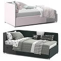 Modern Bedroom Bed Designs With Gray Pink Mattress Pillows And Blankets