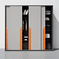 Modern Wardrobe Design With Sliding Doors Multicolor Accents And Storage Compartments