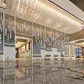 New Chinese Lobby Hotel Lobby Office Building Lobby Office Building Lobby Company Lobby Reception Desk Sales Office Lobby Negotiation Area 3d model