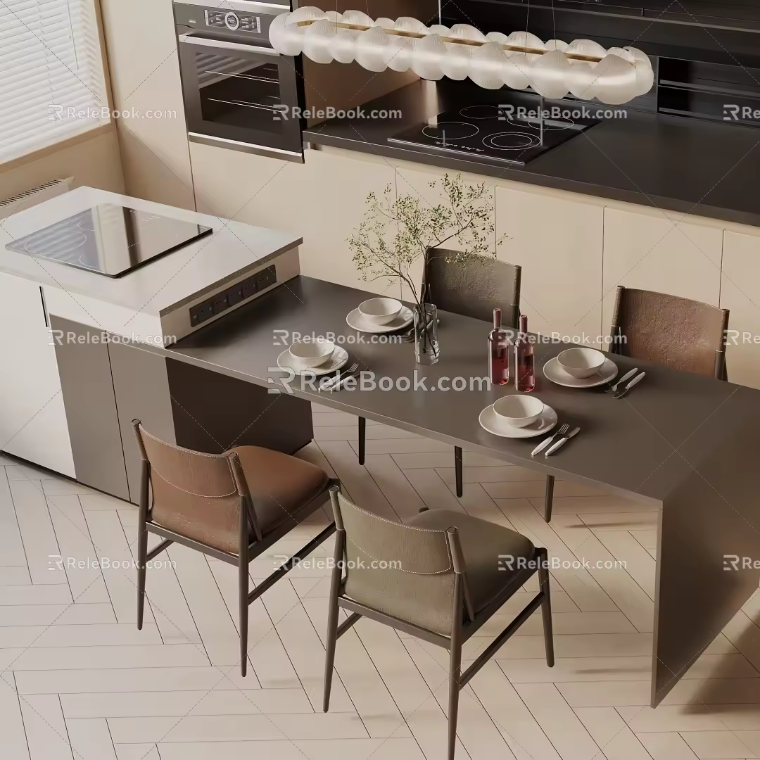 Modern dining table 3d model
