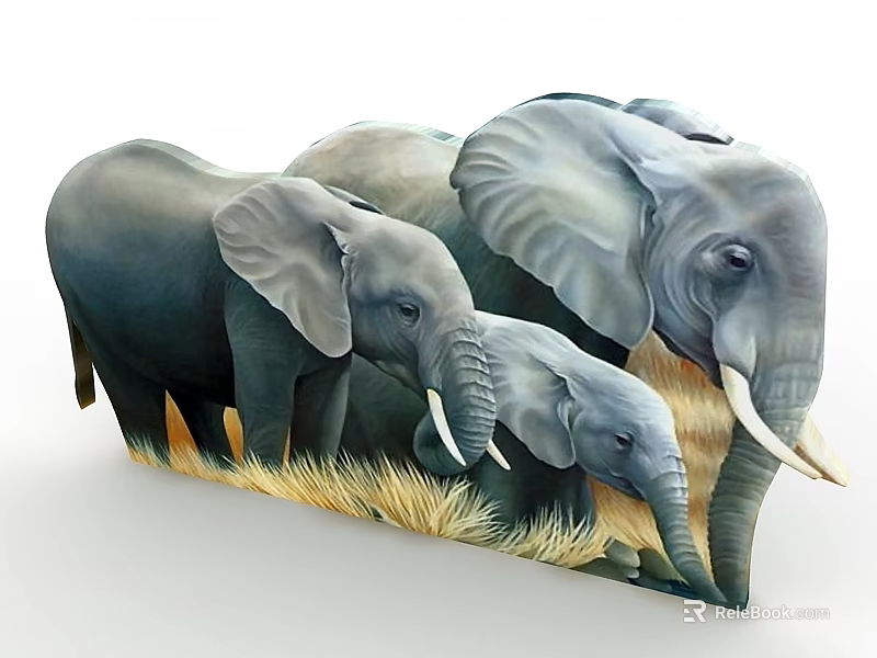 Elegant Swing Door Design Featuring Elephant Pattern For Home Interior Decoration 3d model