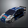 Blue And White CIVIC Race Car Featuring PETROBRAS Logo Number 7 Body Design