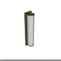 Modern Symmetric Wall Lamps With Gold Frame White Panel And Soft Lighting
