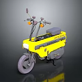 Yellow Lightweight Motorcycle With Front Headlight Handlebar Mirrors Storage And Compact Design 3d model