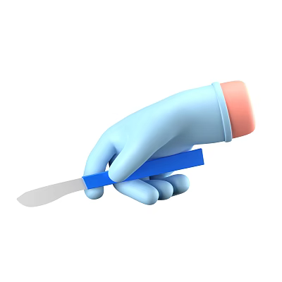 Modern Scalpel Small Hand Medical Gloves Cartoon Scalpel Cartoon Small Hand 3d model