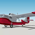 Red And White Passenger Aircraft With Twin Floats And Streamlined Wing Structure