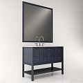 Elegant Bathroom Vanity With Large Mirror Double Sink And Marble Countertop