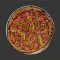Delicious Homemade Pizza Topped With Fresh Sausage Bell Peppers Cheese And Baked Golden Crust