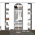 Modern Minimalist Wardrobe Design With Open Storage Hanging Clothes And Built in Lighting