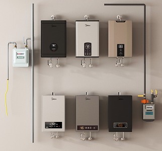 Gas Water Heater Gas Meter Zero Cold Water Heater 3d model