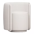 Modern Beige Accent Chair Upholstered with Wooden Armrests and Minimalist Design