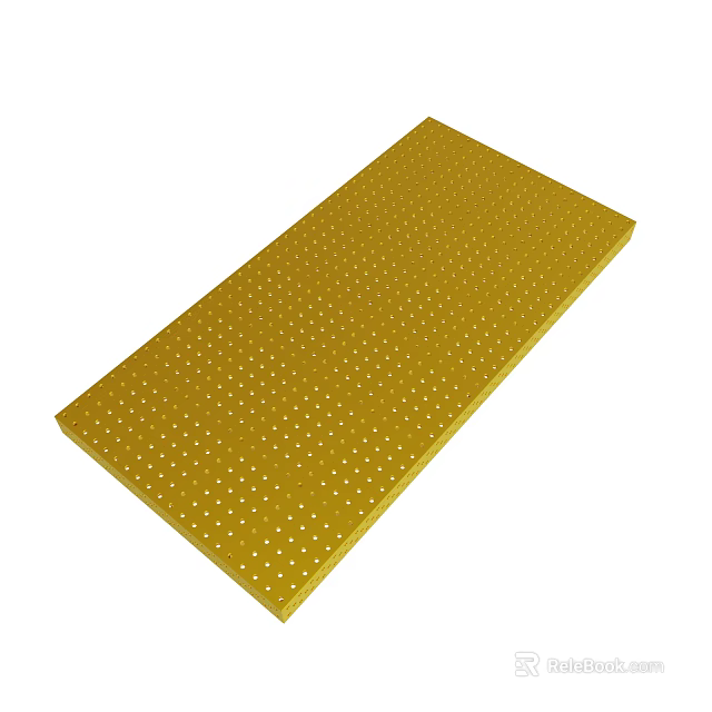 Yellow Rectangular Board Featuring Small White Dots On Smooth Surface 3d model