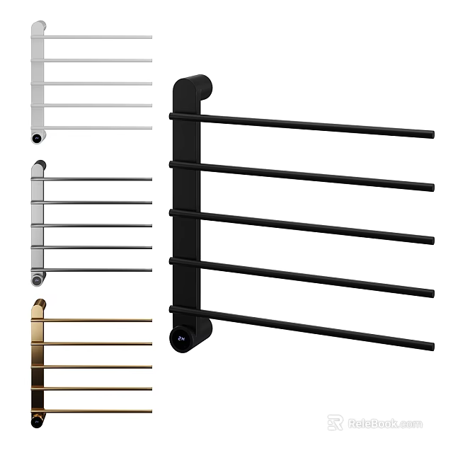 Bathroom Accessories Towel Racks With Black Silver Gold Multi Layer Wall Mounted Design 3d model