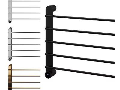 Bathroom Accessories Towel Racks With Black Silver Gold Multi Layer Wall Mounted Design 3d model