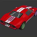 Red Sports Car Featuring White Stripes Sleek Design And Silver Wheels