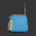 Vintage Blue Yellow Retro Radio Speaker With Antenna Speakers Knobs And